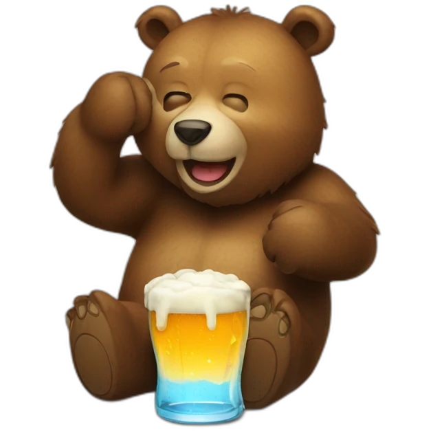 drunk bear emoji