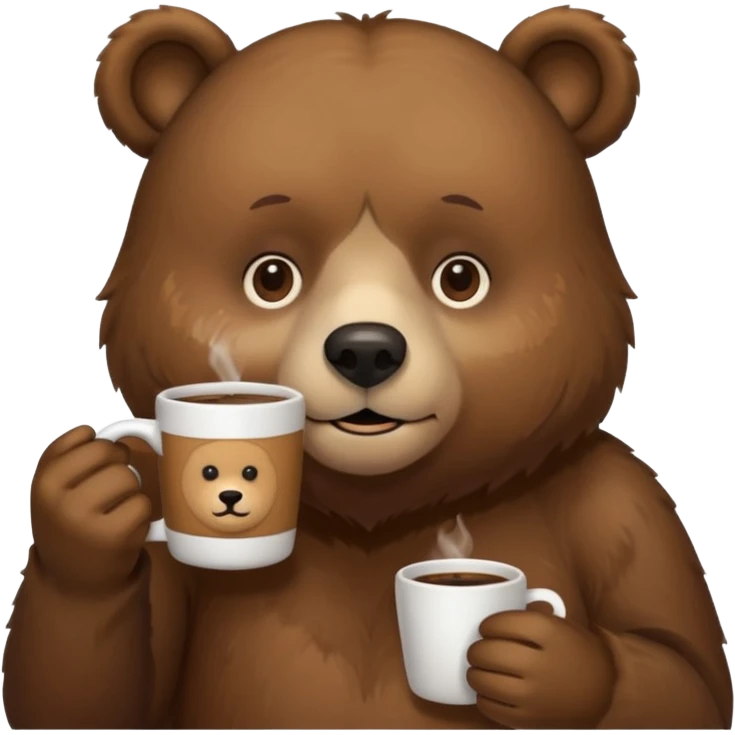 a bear drinking coffee emoji