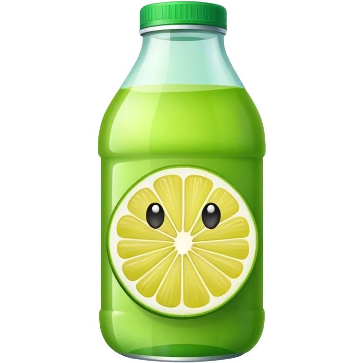 Green lemon juice bottle emoji