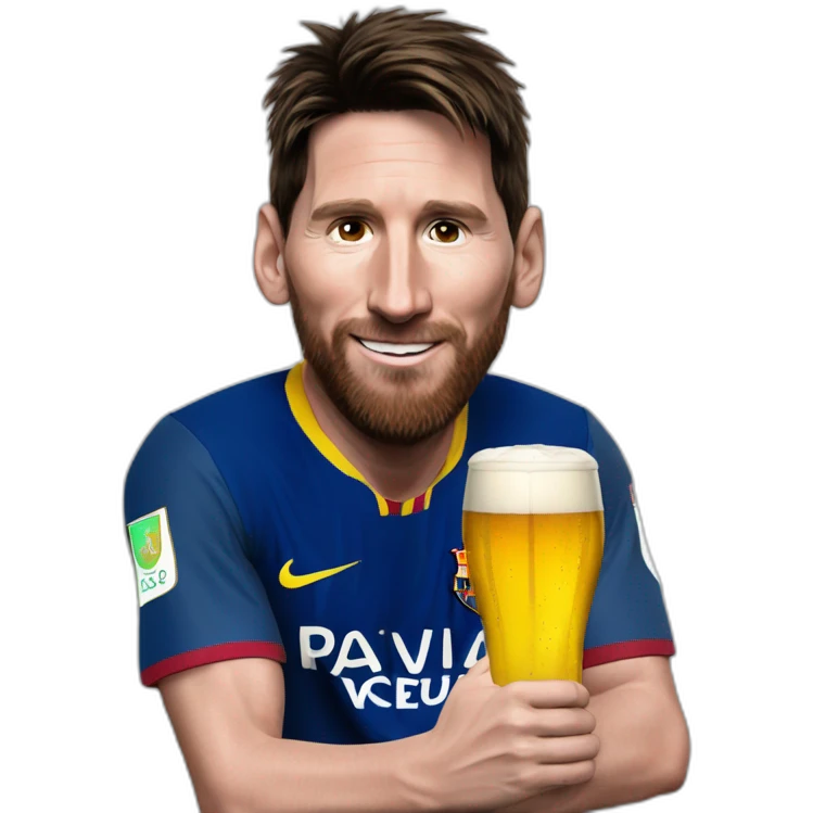 Messi con una cerveza  emoji
