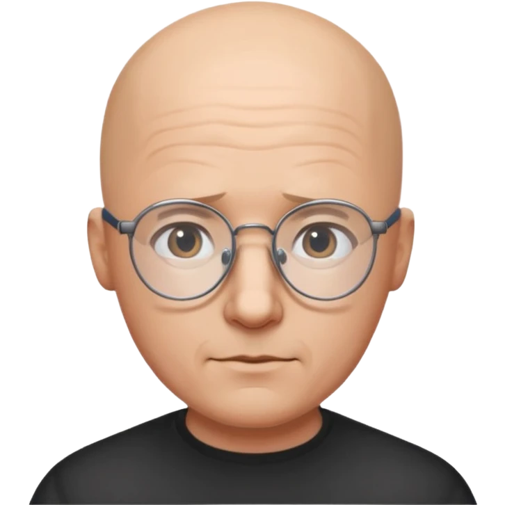 bald headed man with glasses, math symbols above his head emoji
