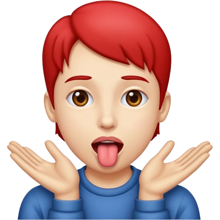 Tongue out with hands on the side  emoji