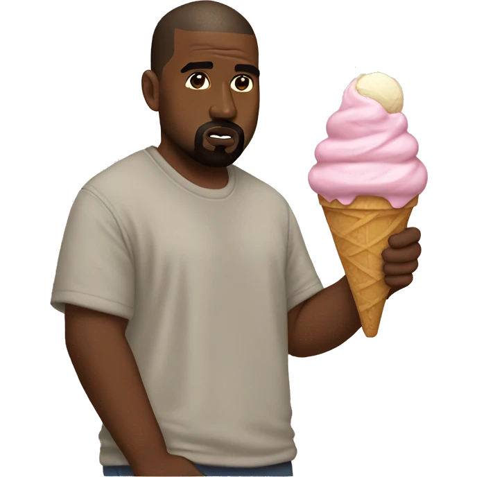 kanye with ice cream emoji
