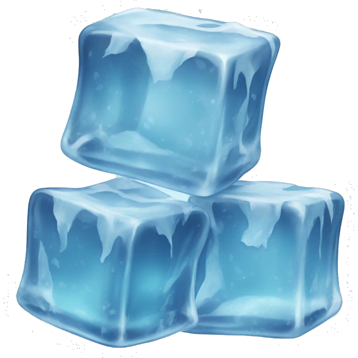 Realistic ice cubes emoji