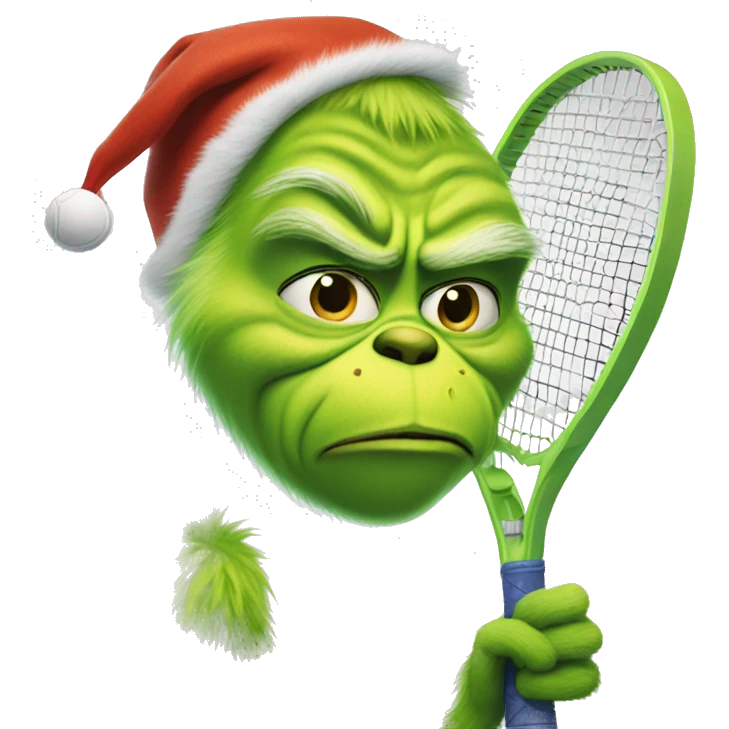 Grinch with a tennis racquet  emoji