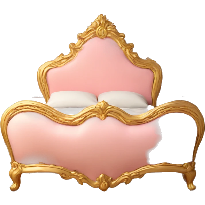 vintage pink and gold rococo bed emoji