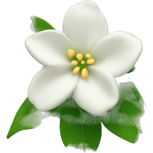 Jasmin flower with green leaves  emoji