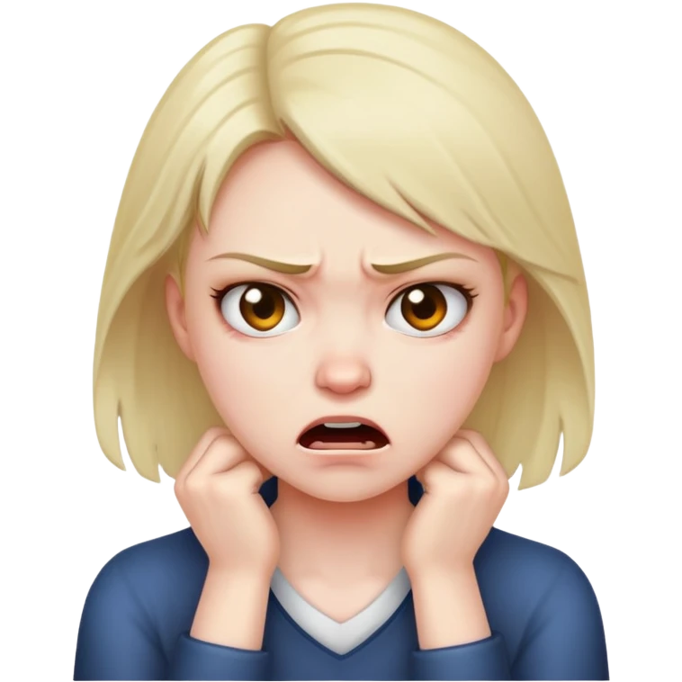 Angry girl with hands around her neck  emoji
