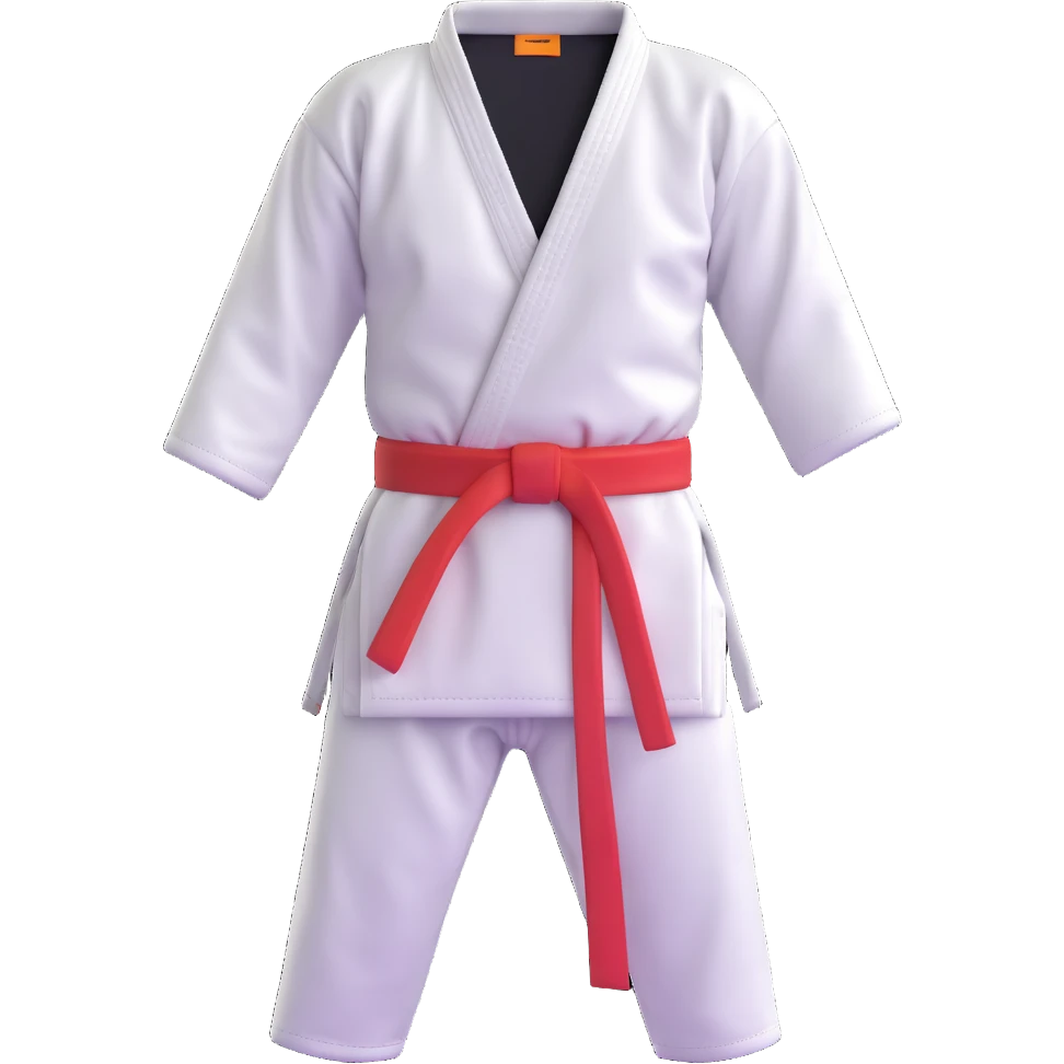 traditional karate gi white uniform with belt emoji