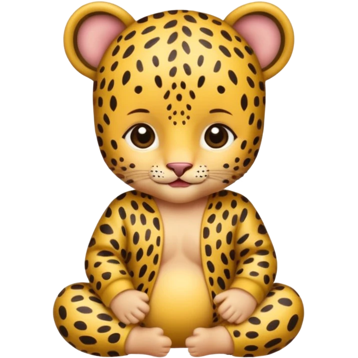 human baby with leopard patterned clothes emoji