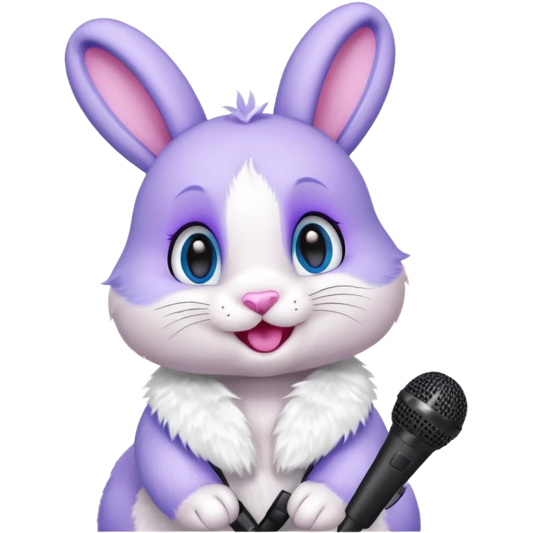 Bonnie the purple bunny holding a microphone emoji