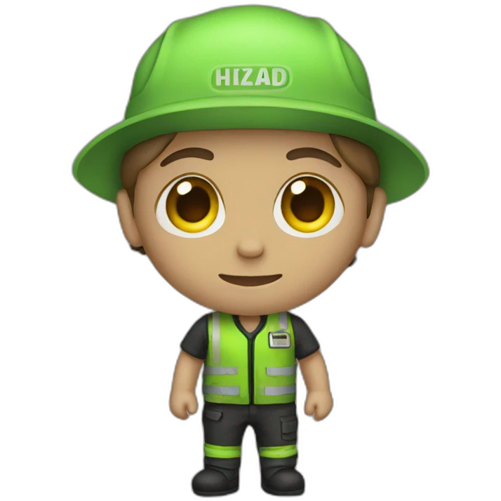 human with hazard clothing emoji