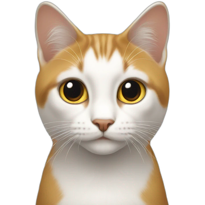 Chat blanc et roux emoji