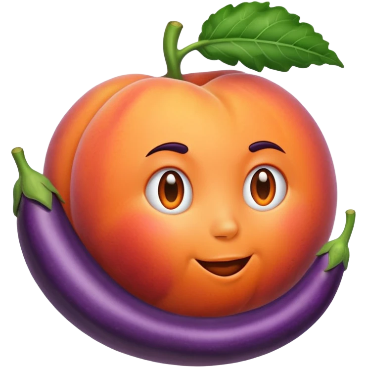 Peach sit on eggplant emoji