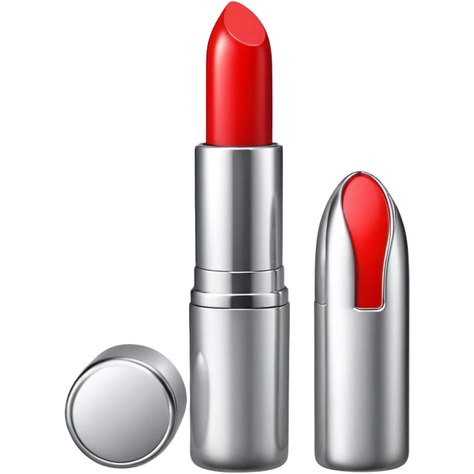 lipstick bullet, polished silver chrome, sexy beauty symbol emoji