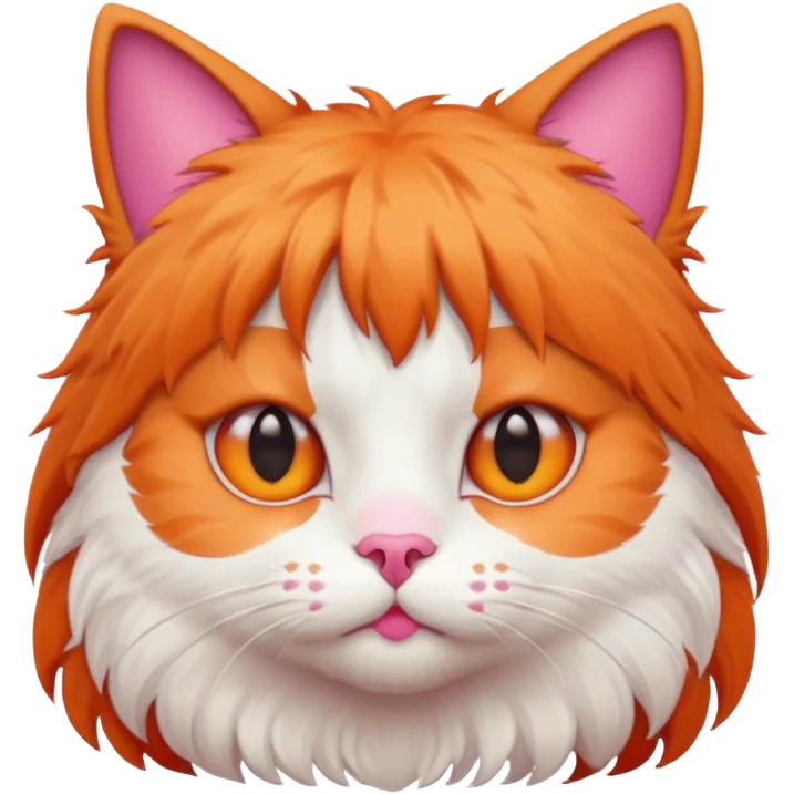 cat with bangs hair emoji