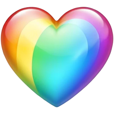Create an emoji of a heart with a shining rainbow emoji