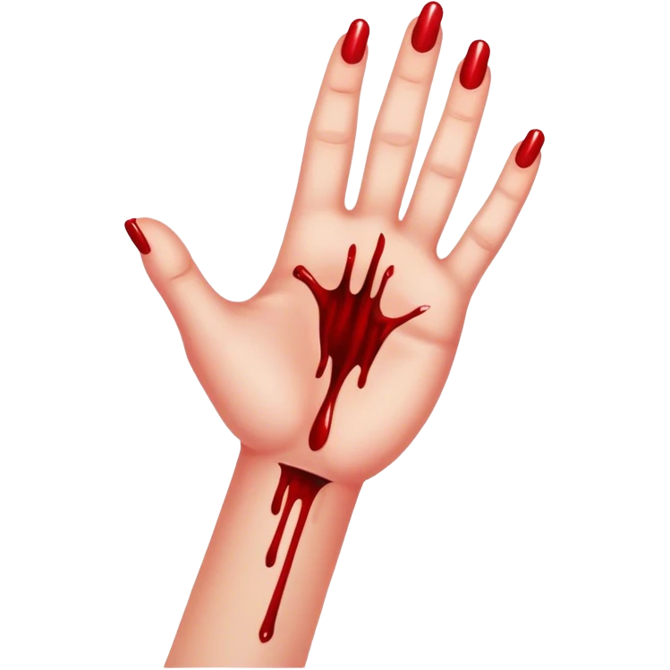 hand blood emoji