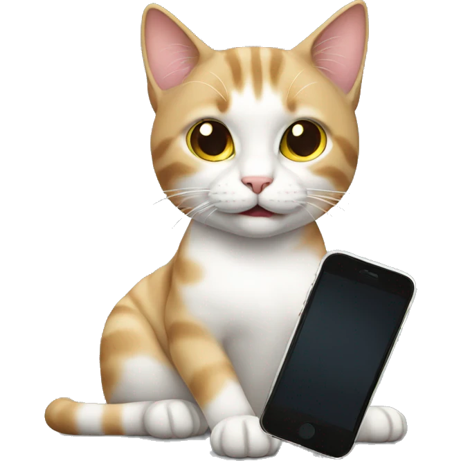Cat with iPhone  emoji