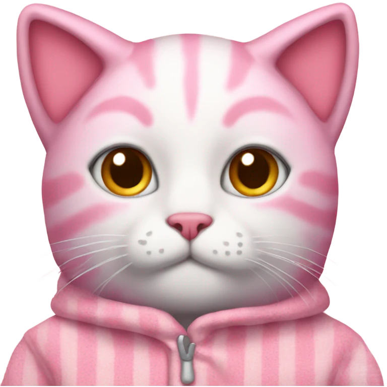 Pink cat in pajamas  emoji