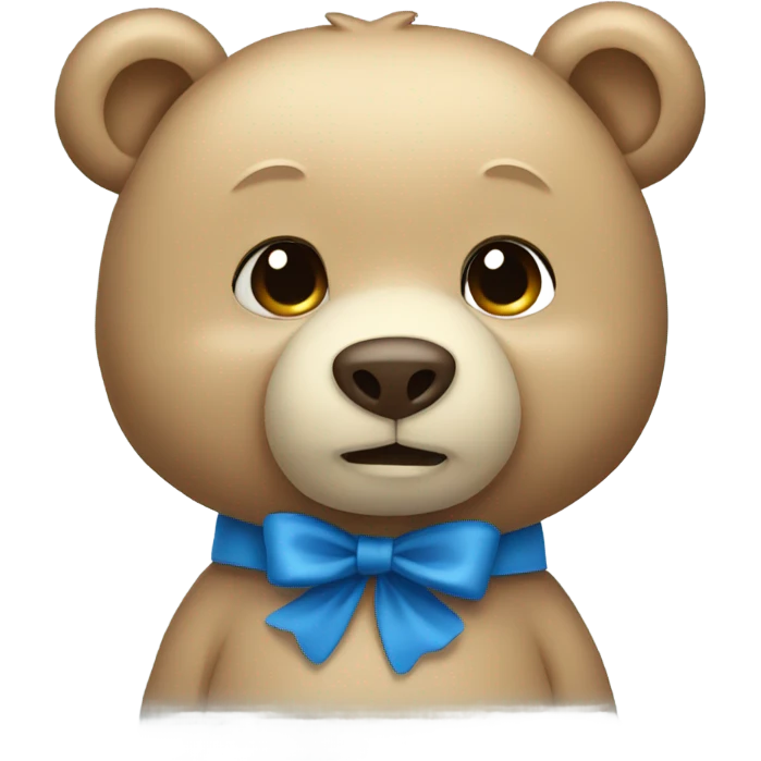 beige bear with blue bow emoji