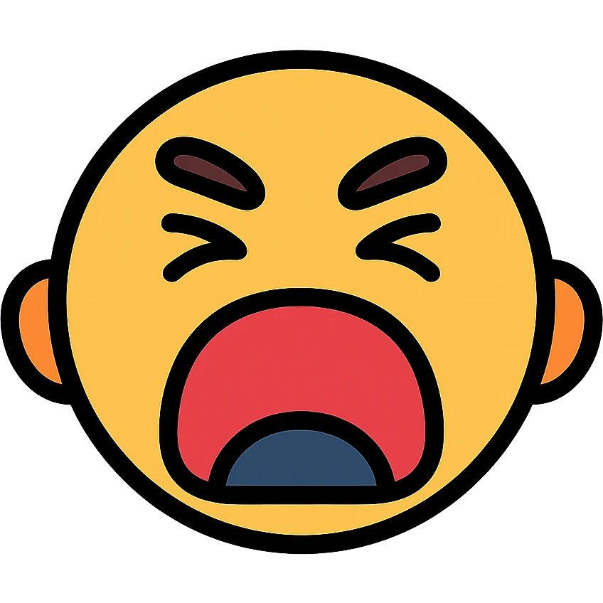 screaming face icon with color outline emoji