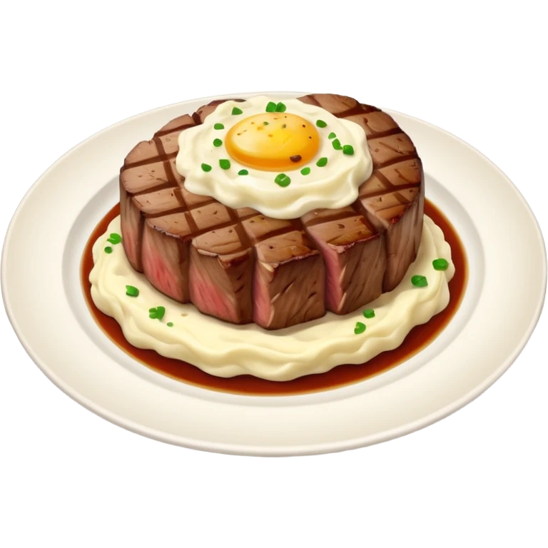 plate with steak and mashed potatoes emoji