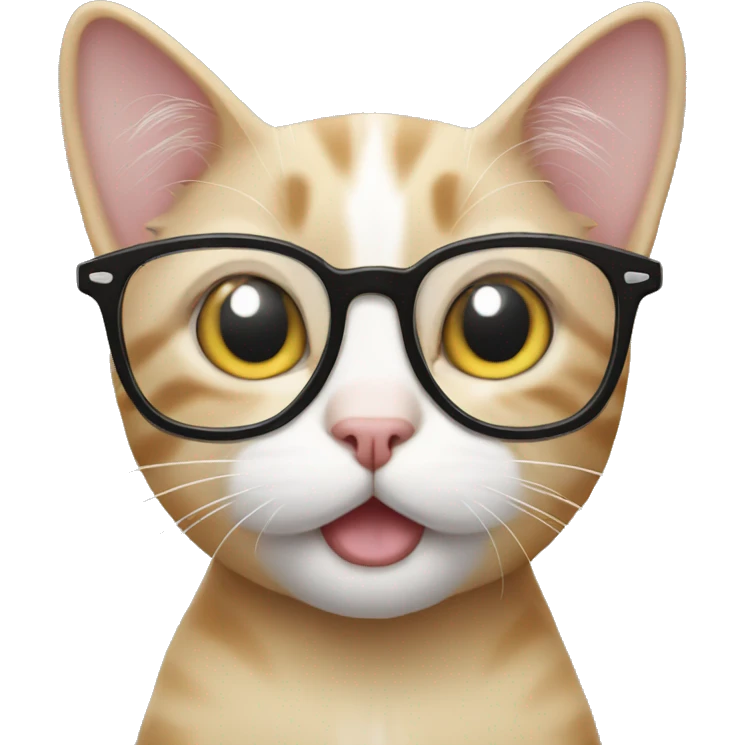 Cat with glasses using iPhone  emoji