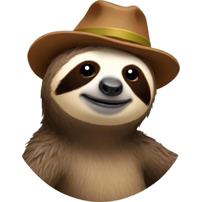 sloth with hat  emoji