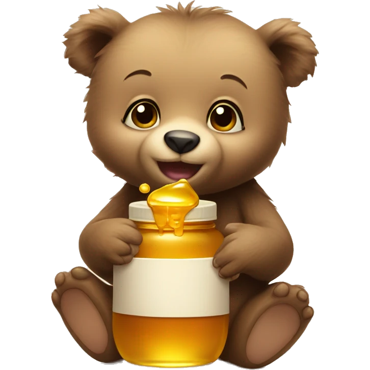 Baby bear holding jar of honey  emoji