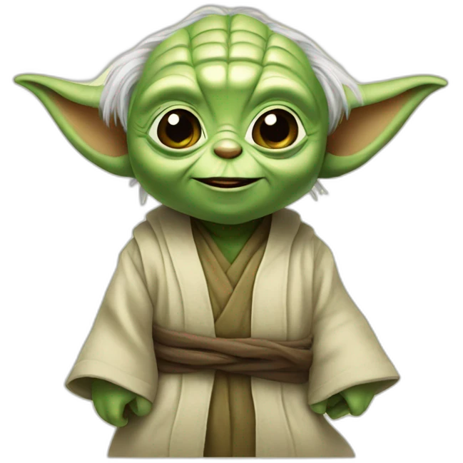 Smiling yoda emoji