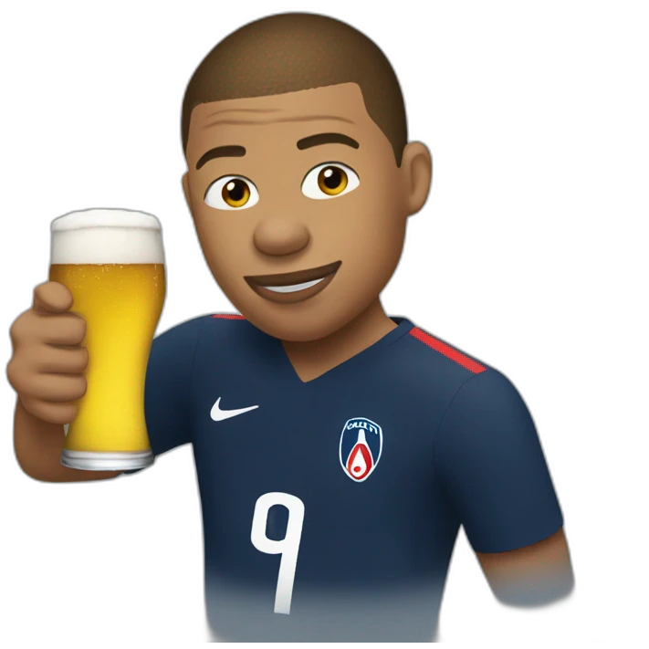 mbappe drinking beer emoji