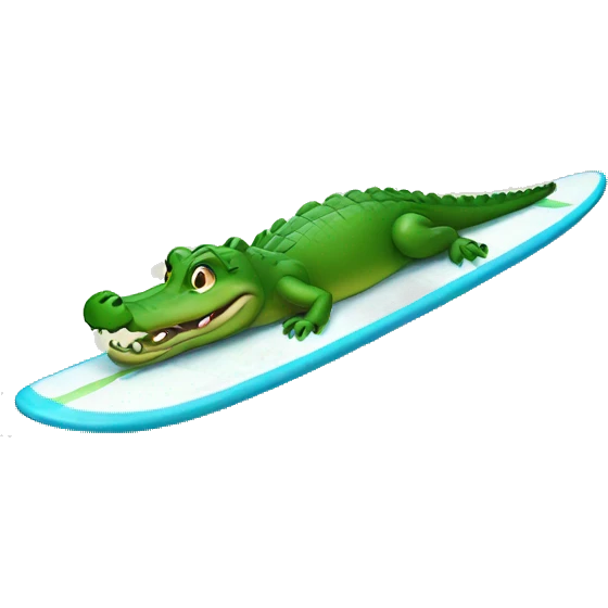 alligator on surfboard  emoji