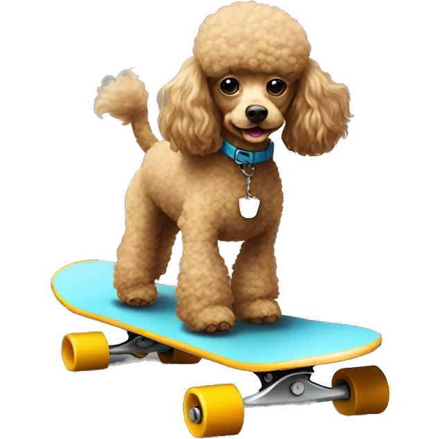 Poodle on skateboard emoji