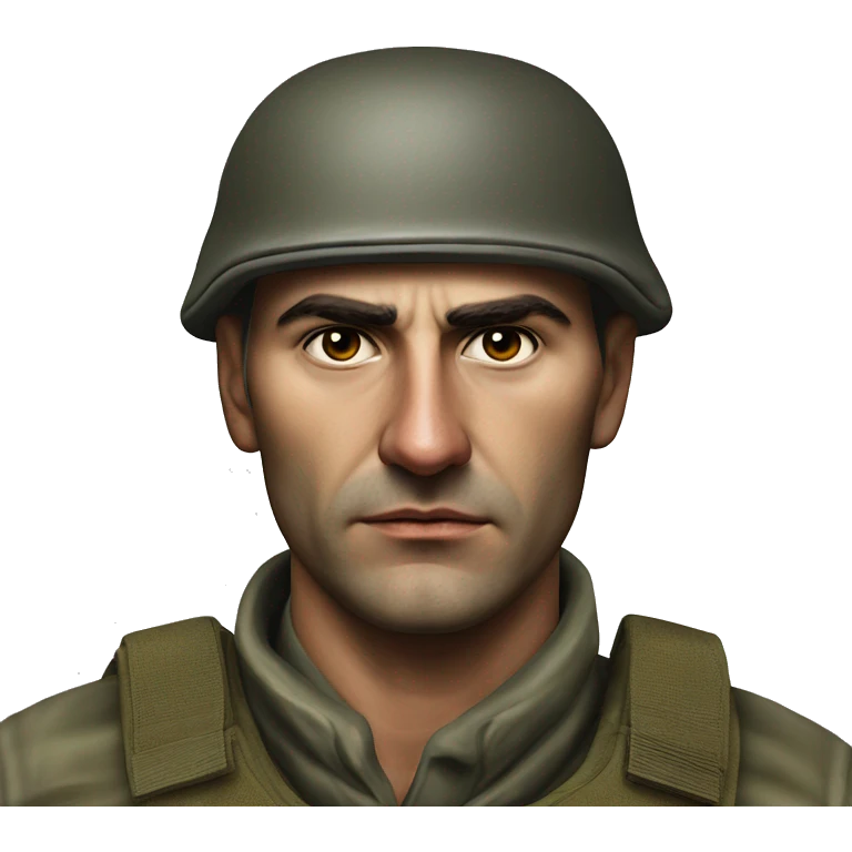 A serious Serbian resistance soldier 1990 photorealistic without helmet emoji