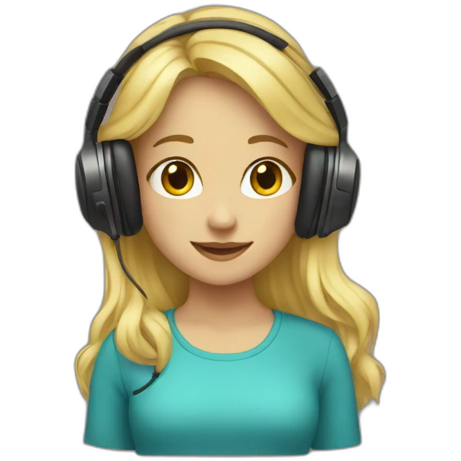 Blond girl in headphones emoji
