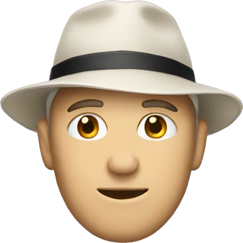 white men with hat emoji