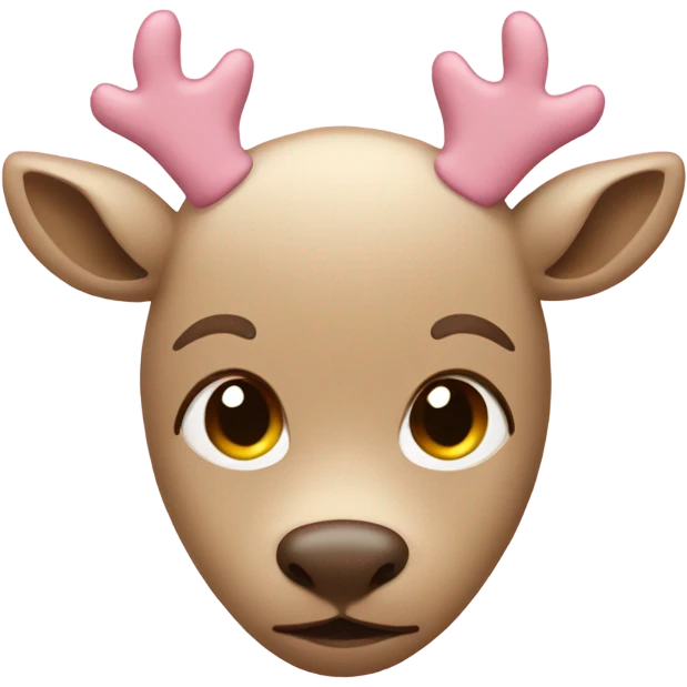 Beige with baby pink Reindeer’s face emoji