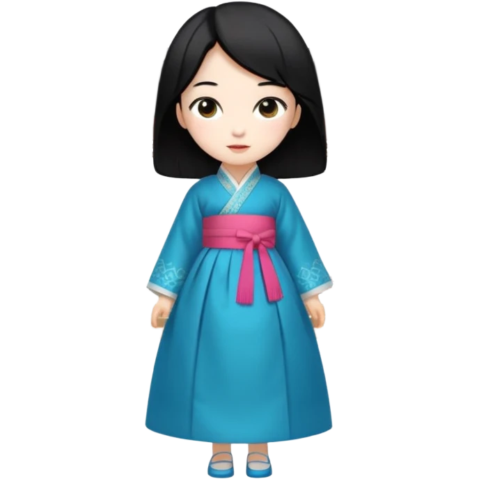 A Korean princess walking around her palace is real, has black hair and a white face emoji