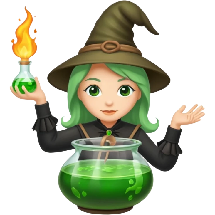 green witch cooking potion emoji