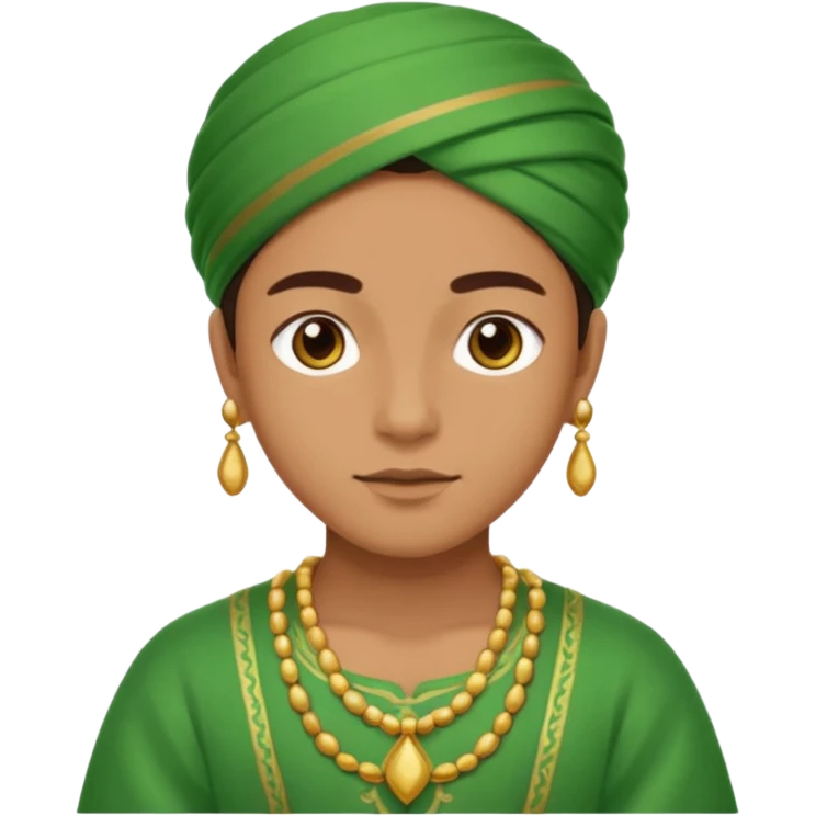 Green color outfit in traditional emoji