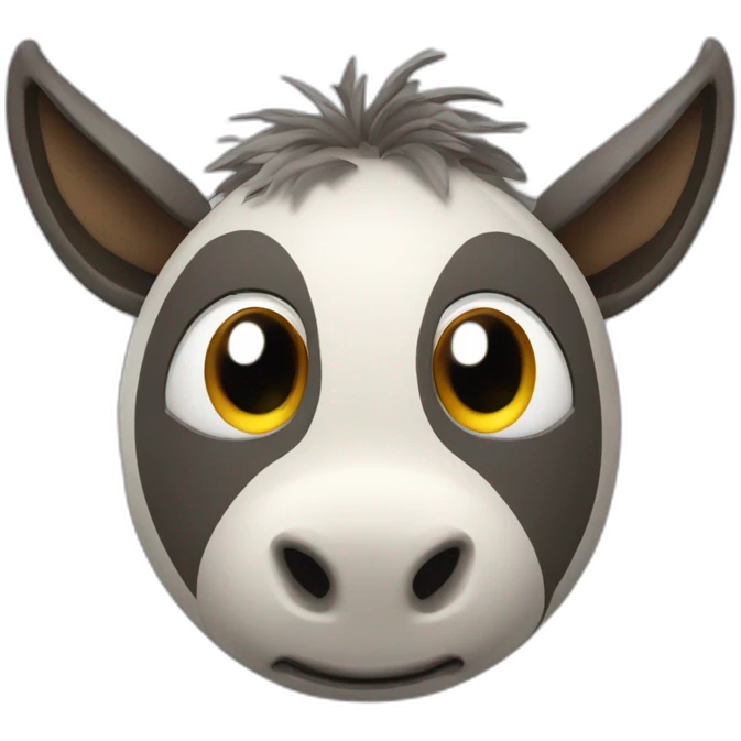 3d sphere with a cartoon Donkey skin texture with big underdeveloped eyes emoji