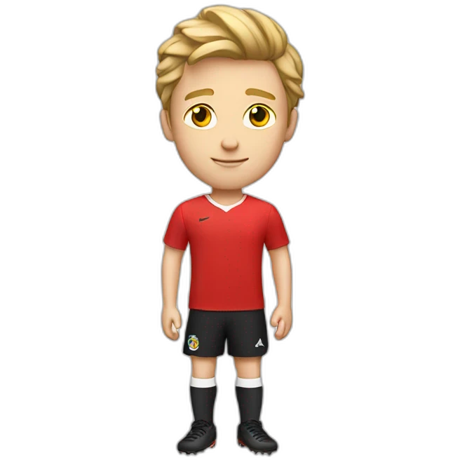 soccer white boy red shirt emoji