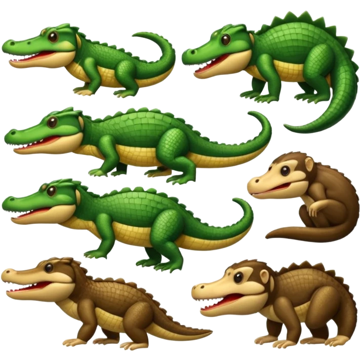 A mix of alligator and monkey emoji