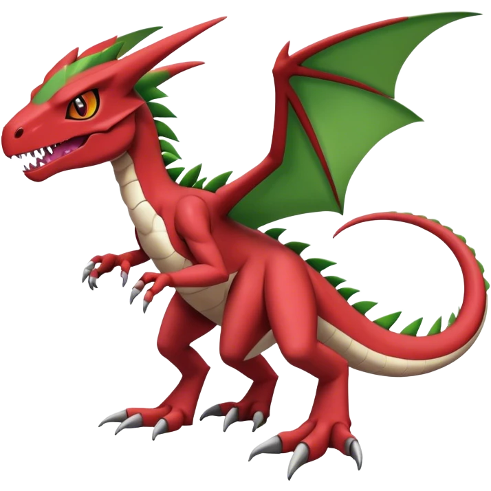  Cool Edgy Digimon-Fakemon-Guilmon-Genesect-Flygon-Velociraptor-Dragon full body emoji