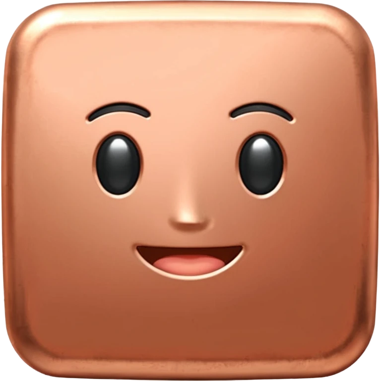 Create an Android-style cartoon emoji of a copper ingot. Make it simple, flat, and stylized with solid copper colors, no shine, no reflections, no gradients, and no faces or expressions. Keep the shapes clean, rounded, and consistent with modern Android emoji aesthetics.


 emoji