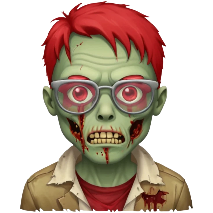 red glasses zombie emoji