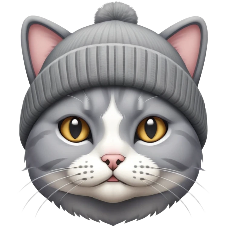 Create a disappointed cat with a beanie emoji