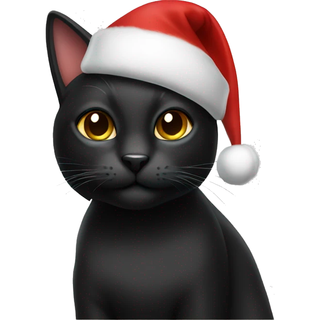 Black cat wearing a Santa hat emoji