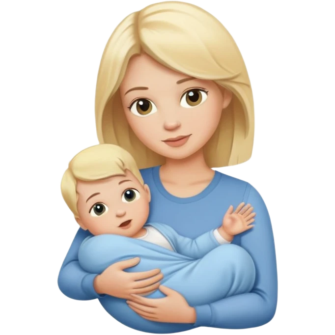 Blonde women holding baby boy emoji